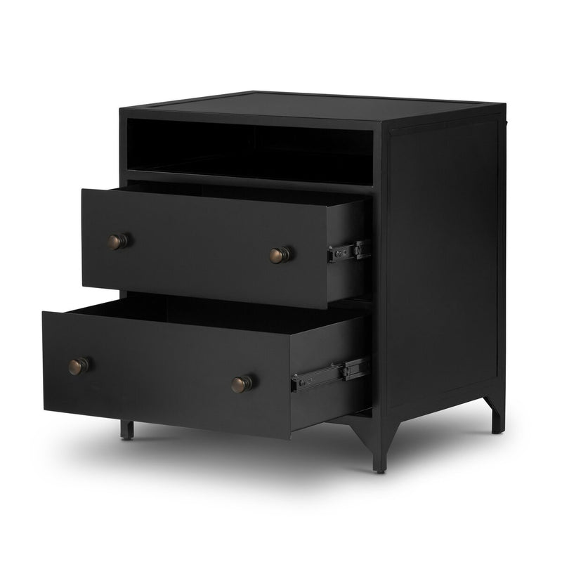 Belmont 2 Drawer Nightstand - Black
