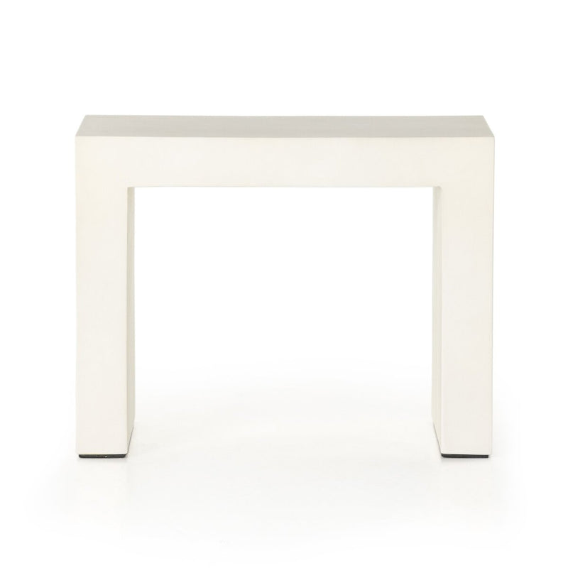Parish End Table - White Concrete