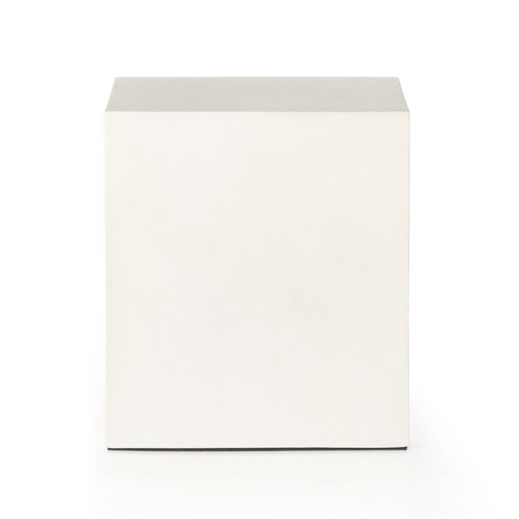 Parish End Table - White Concrete