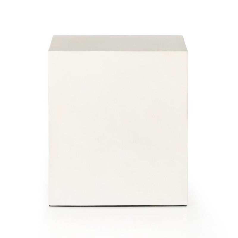 Parish End Table - White Concrete