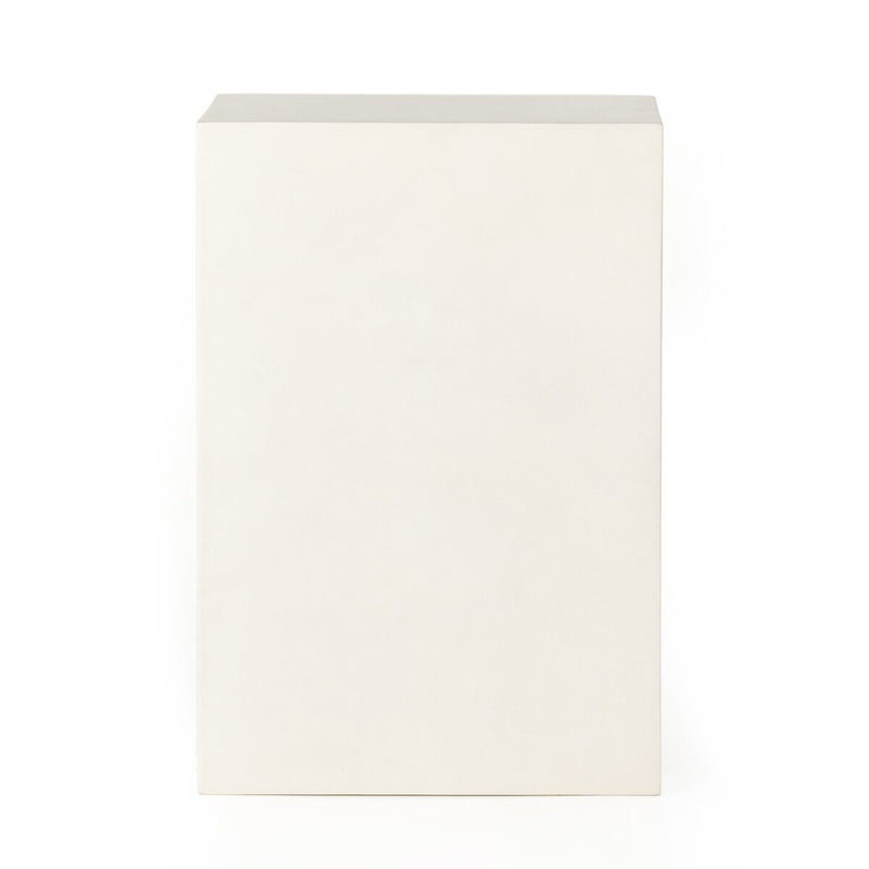 Parish End Table - White Concrete