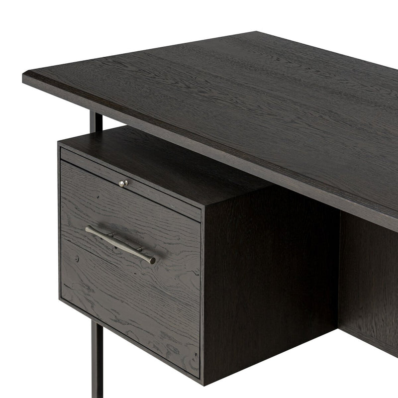 Lauren Desk - Charcoal Oak Veneer