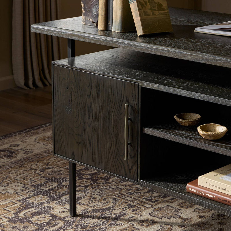 Lauren Desk - Charcoal Oak Veneer