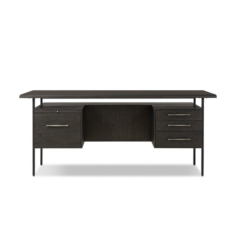 Lauren Desk - Charcoal Oak Veneer