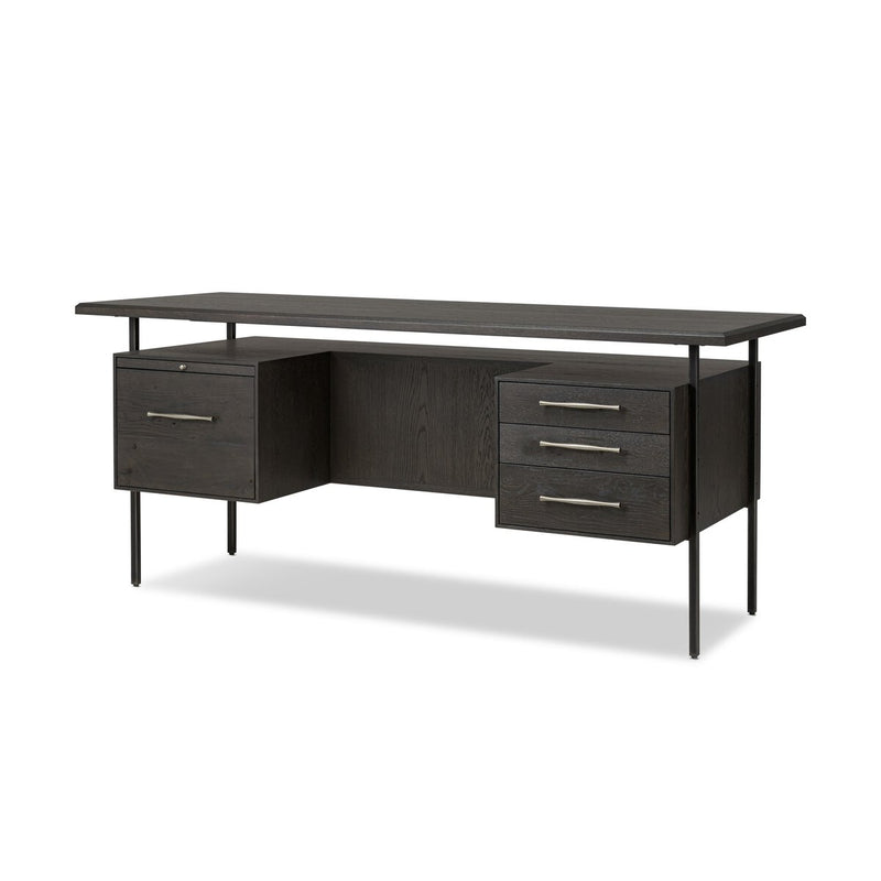 Lauren Desk - Charcoal Oak Veneer