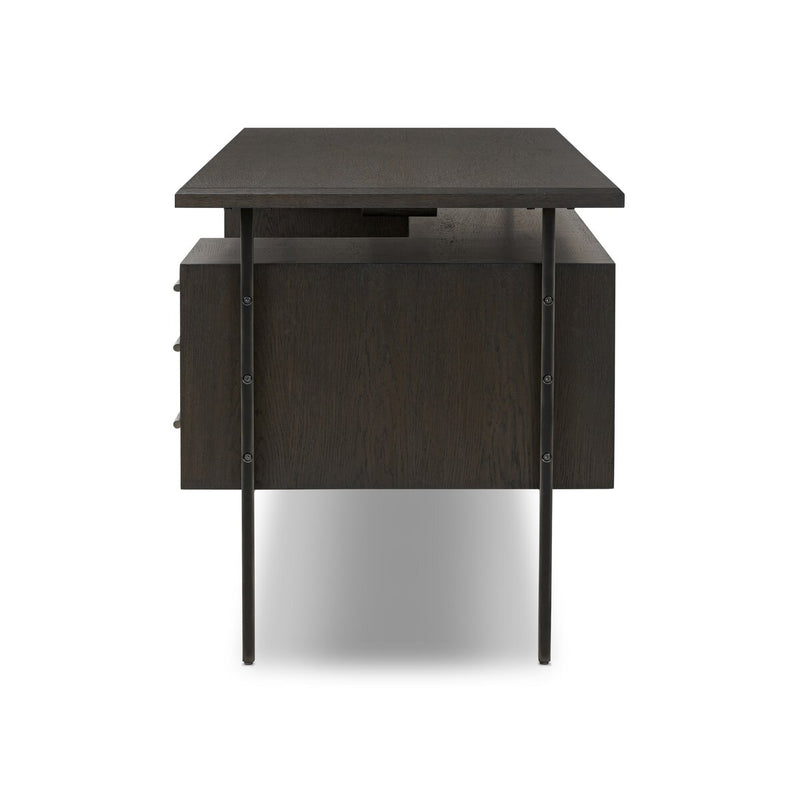 Lauren Desk - Charcoal Oak Veneer