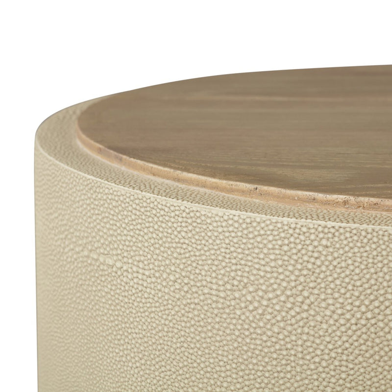 Crosby Side Table - Light Cream Shagreen