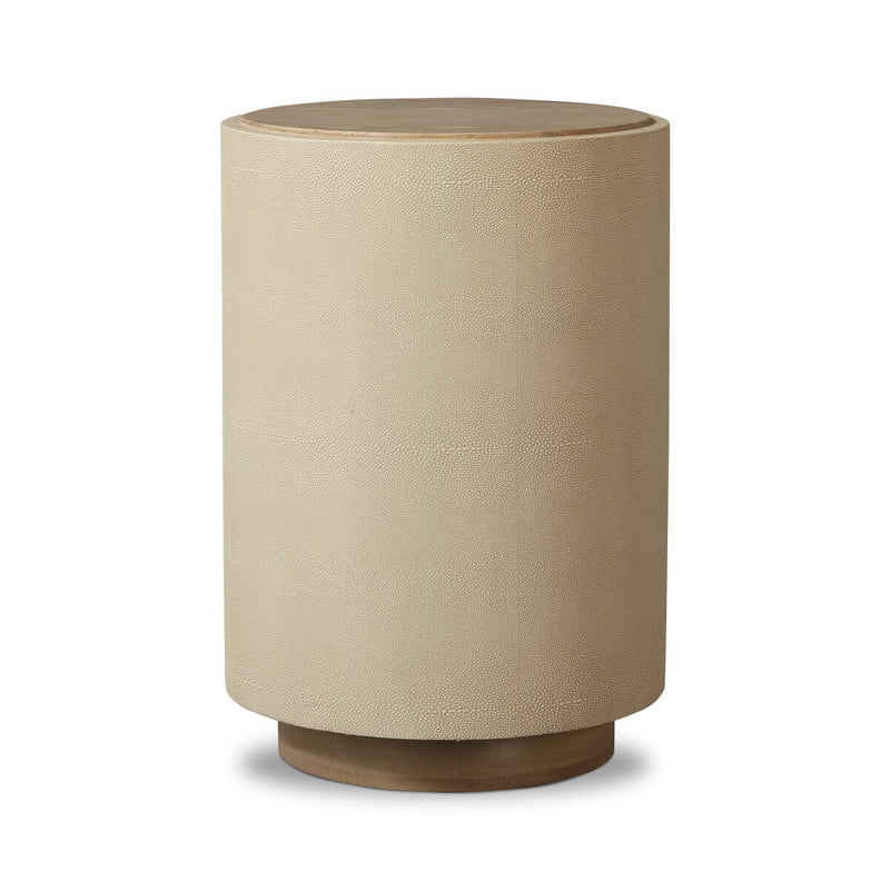 Crosby Side Table - Light Cream Shagreen
