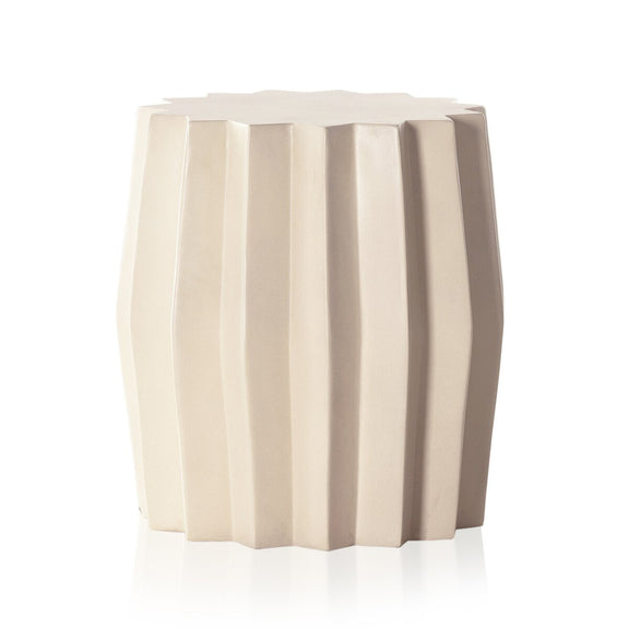 Gem Outdoor End Table - Parchment White