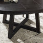 Eberwin Round Ext Dining Table - Dark Carbon
