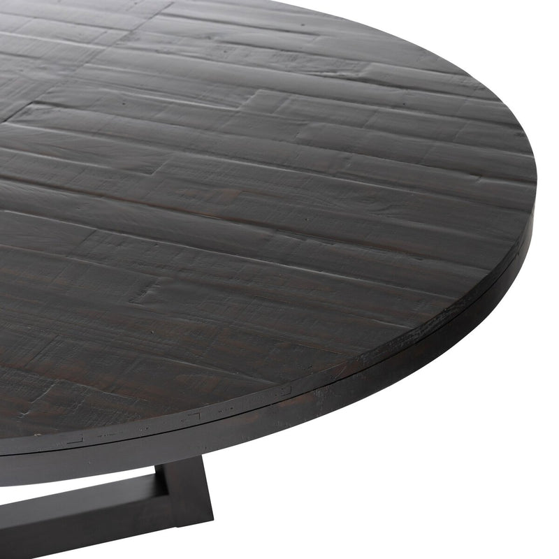 Eberwin Round Ext Dining Table - Dark Carbon