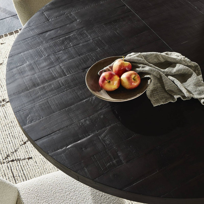 Eberwin Round Ext Dining Table - Dark Carbon