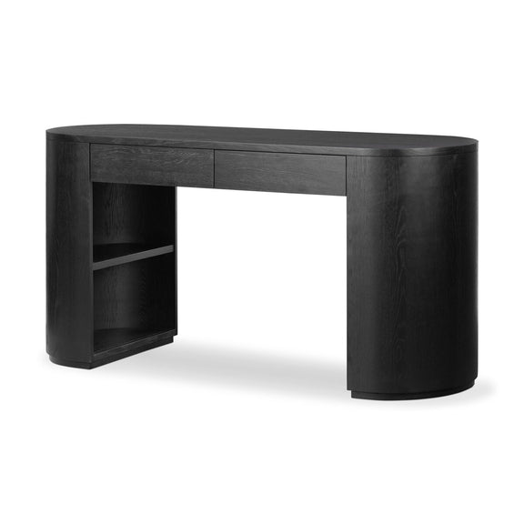 Pilar Desk - Ebony Oak Veneer