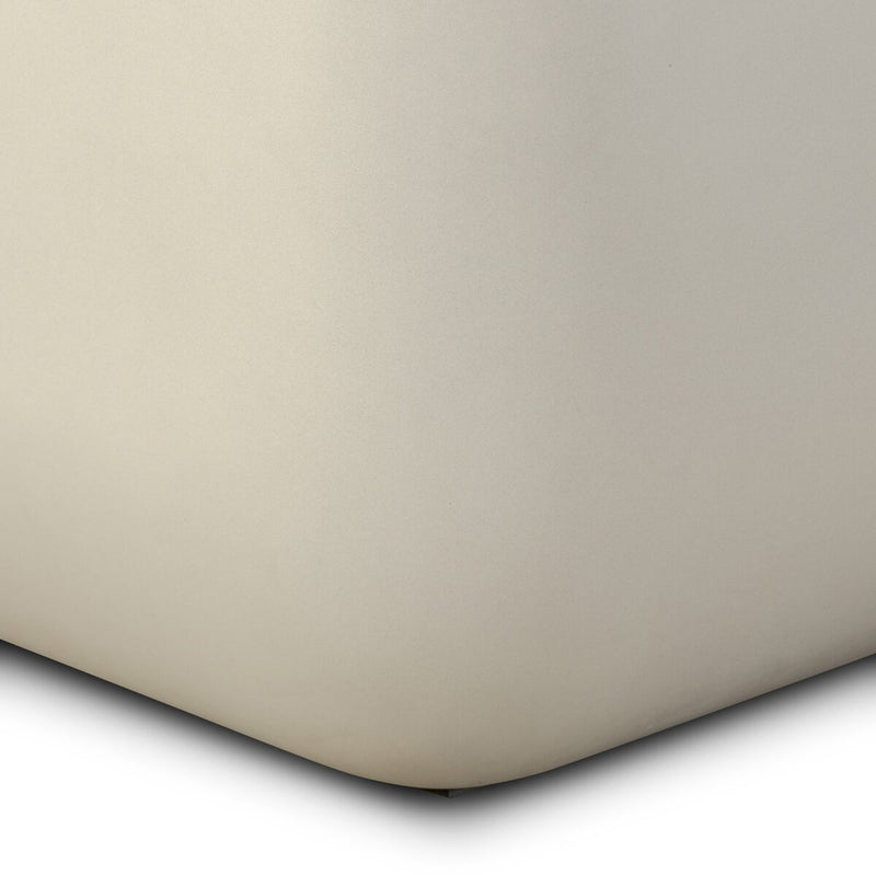 Ivan Square End Table - White Concrete