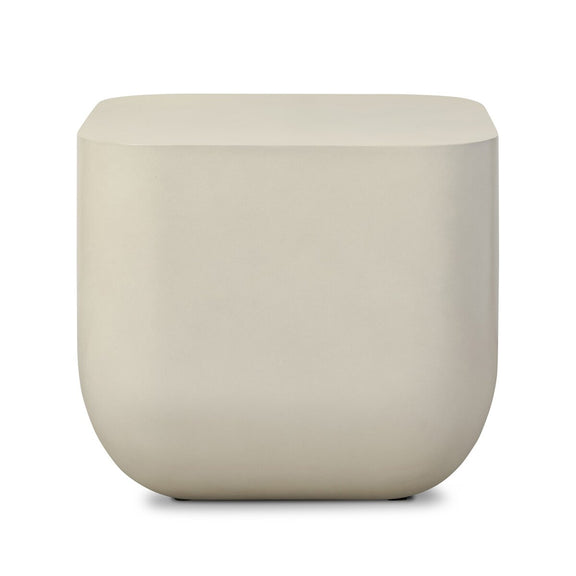 Ivan Square End Table - White Concrete