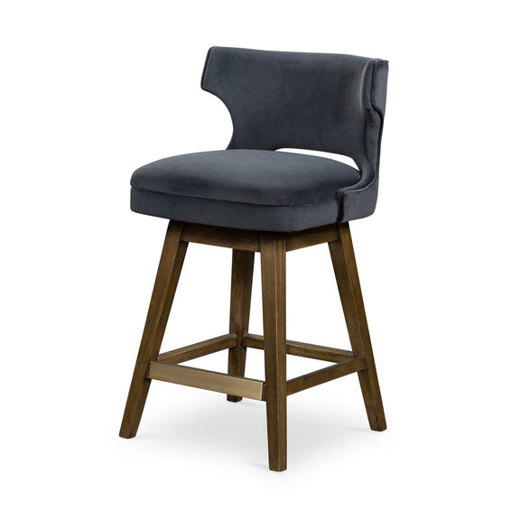 Task Swivel Stool - Modern Velvet Shadow
