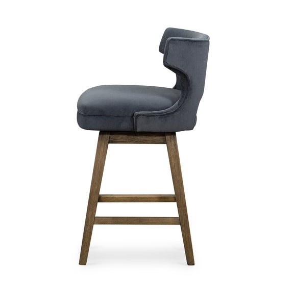 Task Swivel Stool - Modern Velvet Shadow