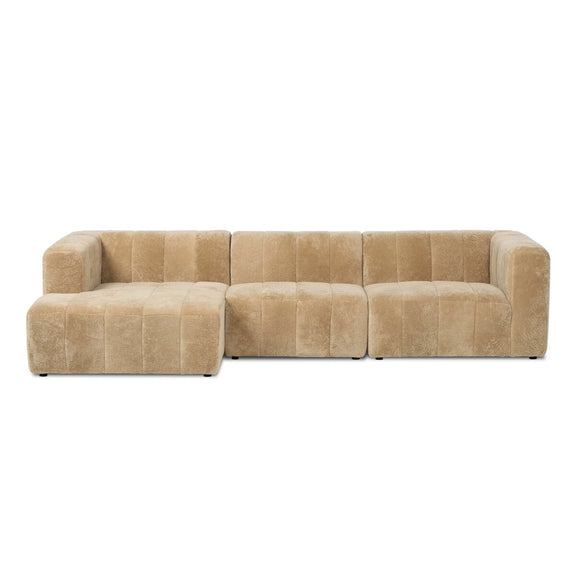 Langham Channeled 3-Piece Sectional - Ravello Camel