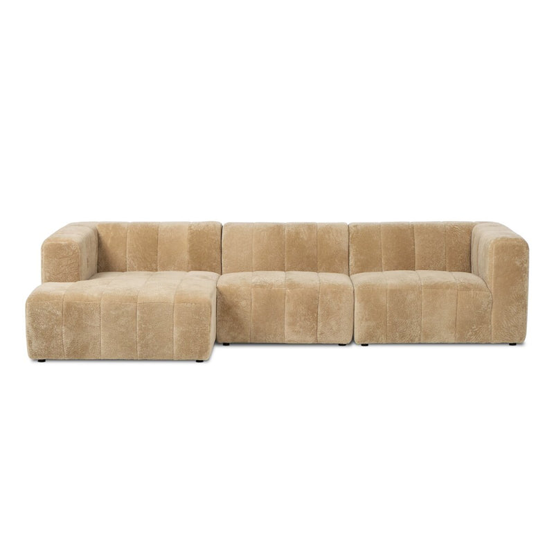 Langham Channeled 3-Piece Sectional - Ravello Camel