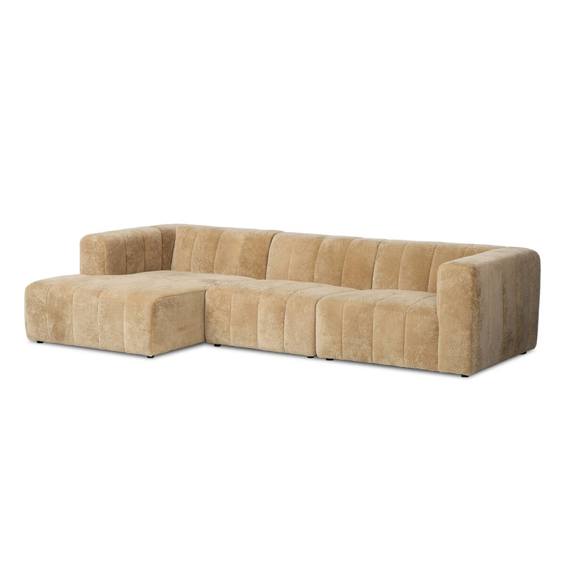 Langham Channeled 3-Piece Sectional - Ravello Camel