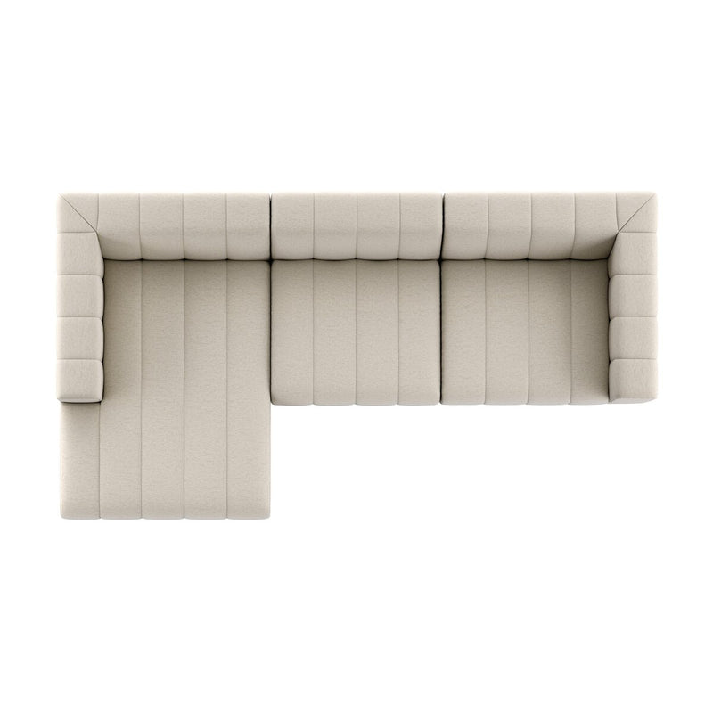 Langham Channeled 3-Piece Sectional - Crypton Nomad Snow