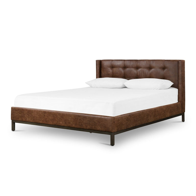 Newhall Bed - Vintage Tobacco - Pintuck