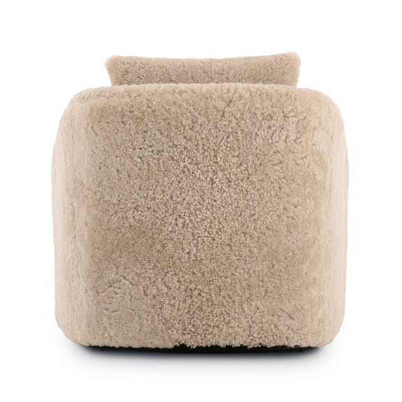 Topanga Swivel Chair - Beige Shearling