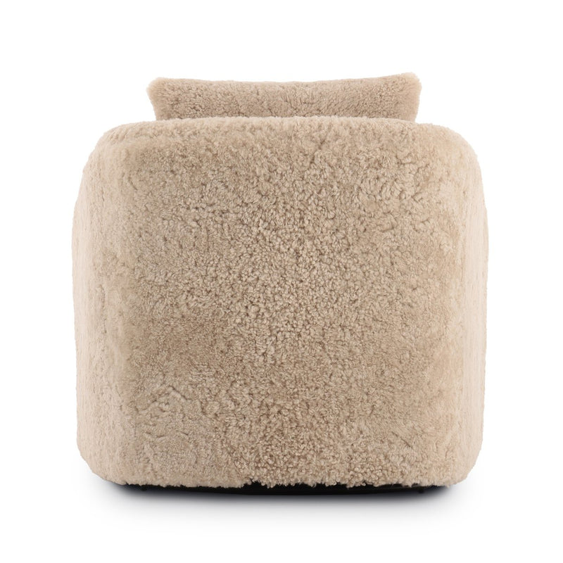 Topanga Swivel Chair - Beige Shearling