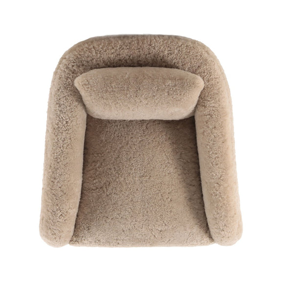 Topanga Swivel Chair - Beige Shearling