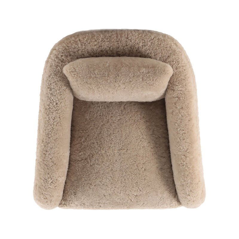 Topanga Swivel Chair - Beige Shearling
