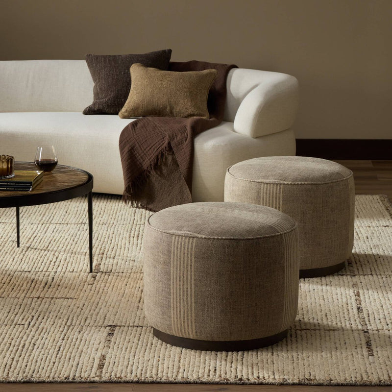 Sinclair Round Ottoman - Manchester Flint