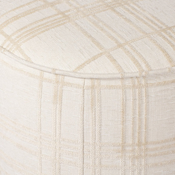 Sinclair Round Ottoman - Sheffield Ivory