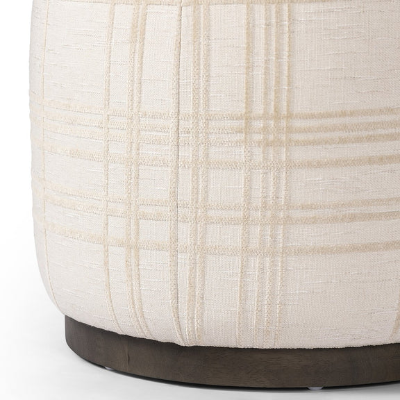 Sinclair Round Ottoman - Sheffield Ivory