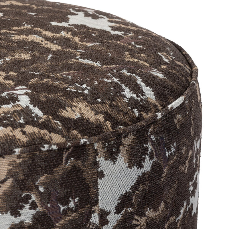 Sinclair Round Ottoman - Crypton North Oak Brown