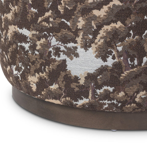Sinclair Round Ottoman - Crypton North Oak Brown