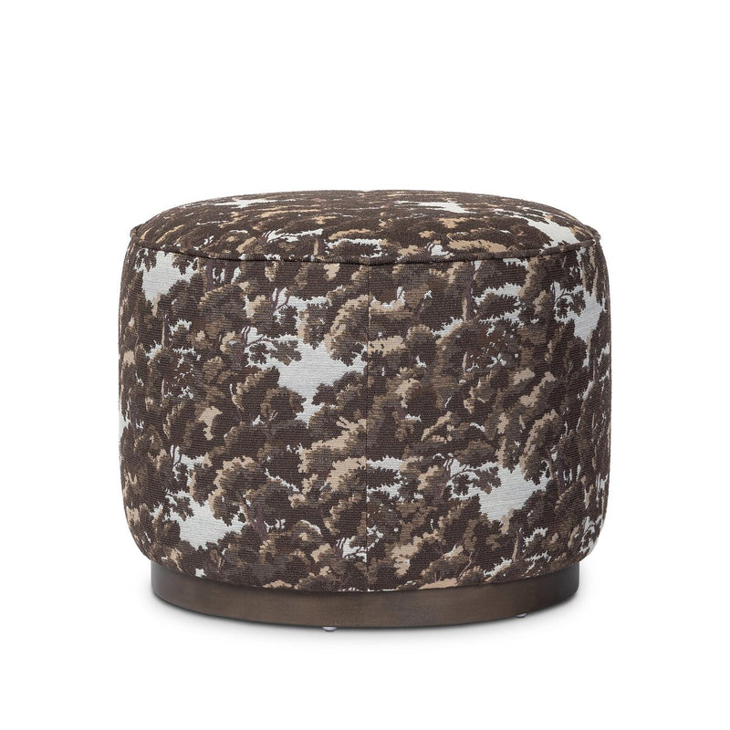 Sinclair Round Ottoman - Crypton North Oak Brown