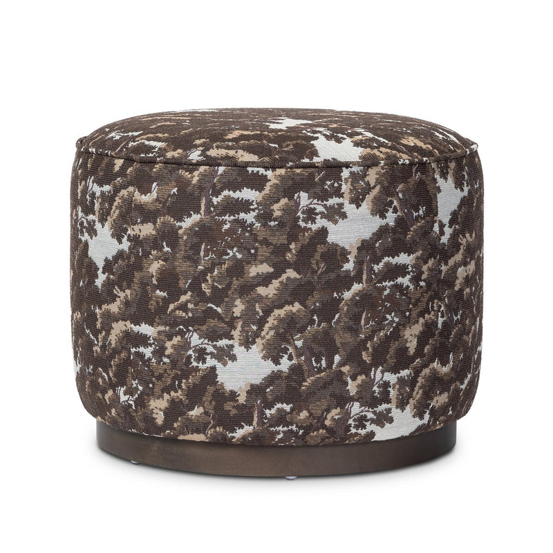 Sinclair Round Ottoman - Crypton North Oak Brown