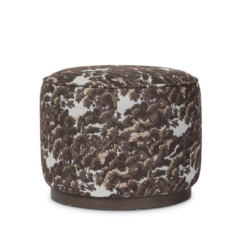 Sinclair Round Ottoman - Crypton North Oak Brown