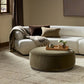 Sinclair Large Round Ottoman - Surrey Olive