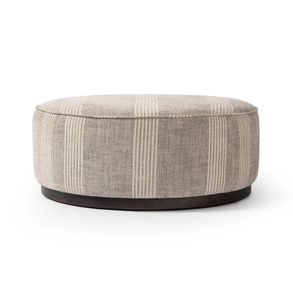 Sinclair Large Round Ottoman - Manchester Flint