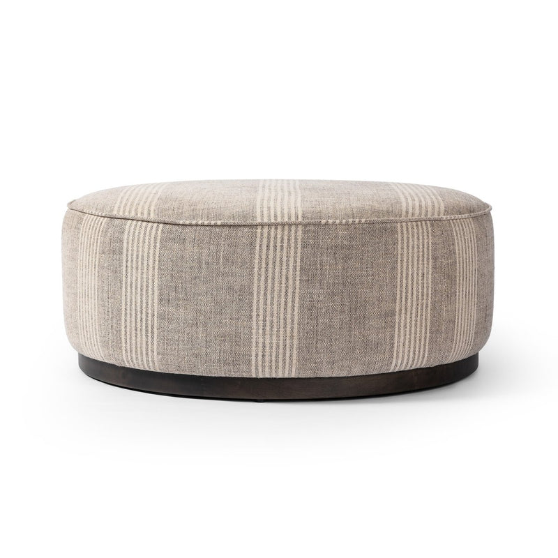 Sinclair Large Round Ottoman - Manchester Flint