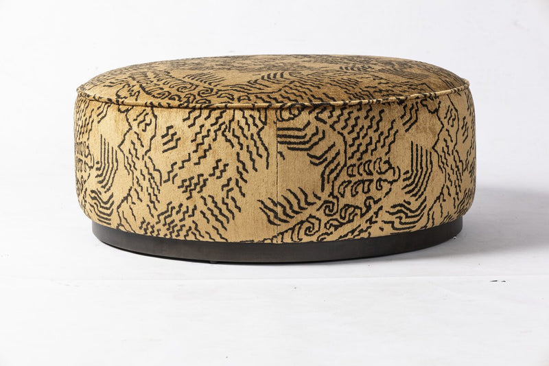 Sinclair Large Round Ottoman - Balkan Ochre
