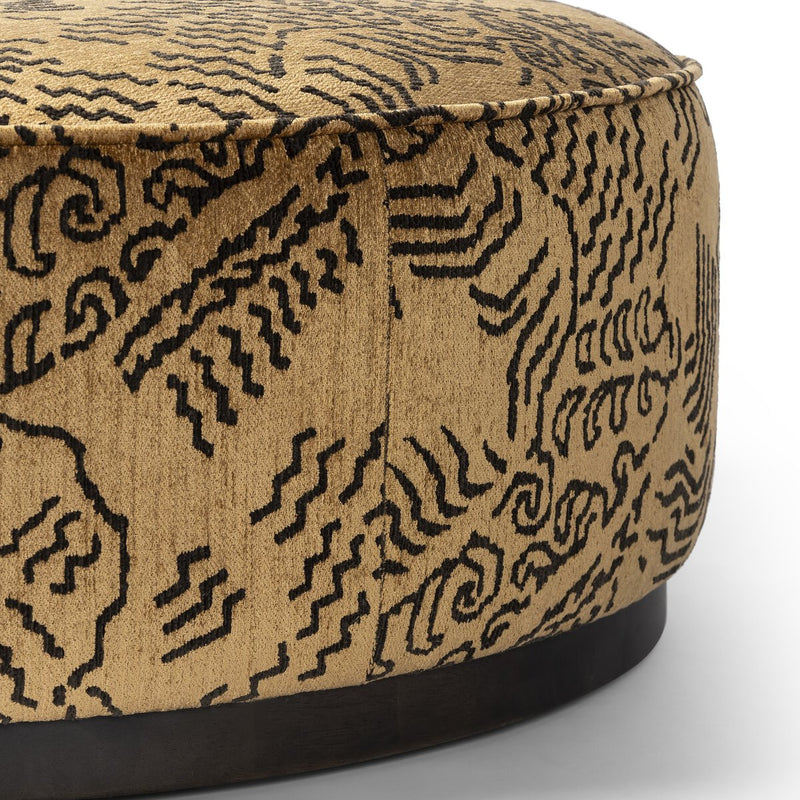 Sinclair Large Round Ottoman - Balkan Ochre