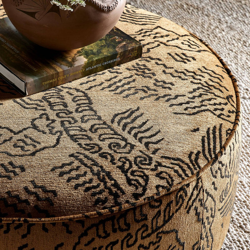 Sinclair Large Round Ottoman - Balkan Ochre