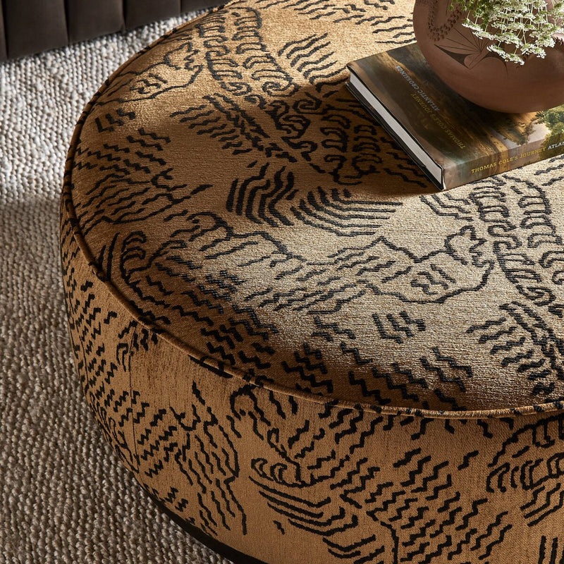 Sinclair Large Round Ottoman - Balkan Ochre