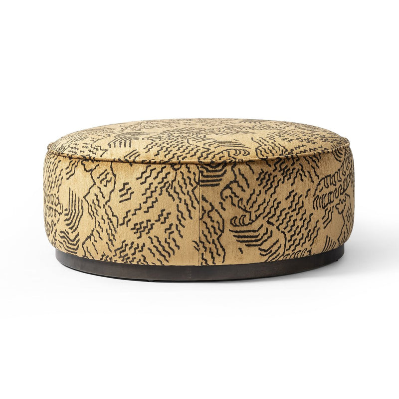 Sinclair Large Round Ottoman - Balkan Ochre