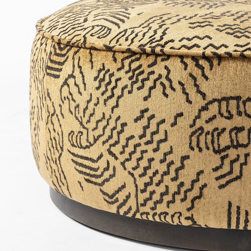 Sinclair Large Round Ottoman - Balkan Ochre