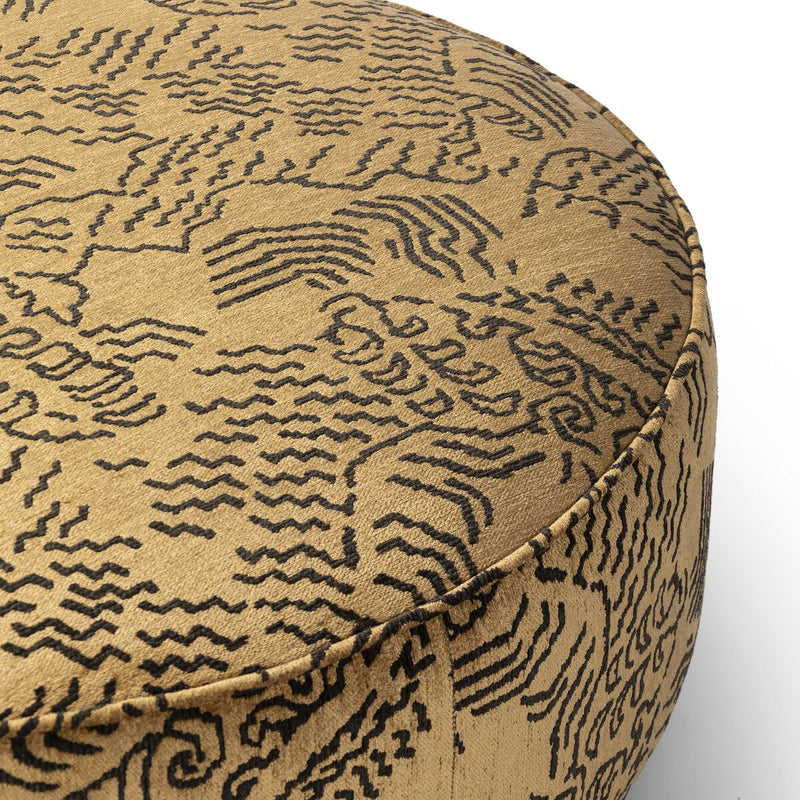 Sinclair Large Round Ottoman - Balkan Ochre