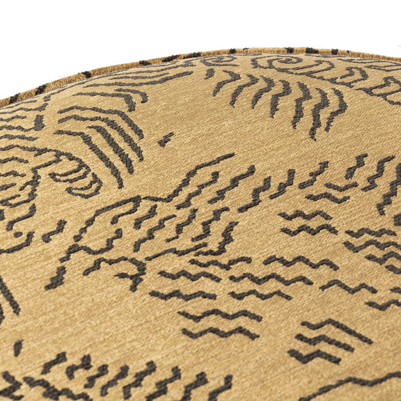 Sinclair Large Round Ottoman - Balkan Ochre