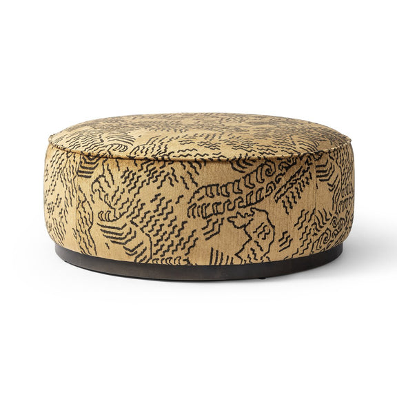 Sinclair Large Round Ottoman - Balkan Ochre
